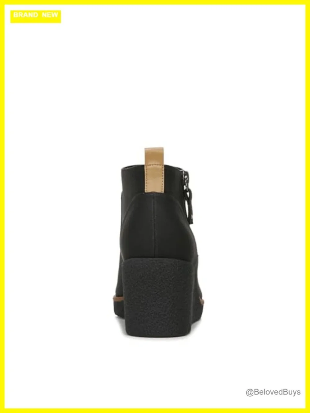 Faux Leather Ankle Bootie with Wedge Heel - Slip On with Zip